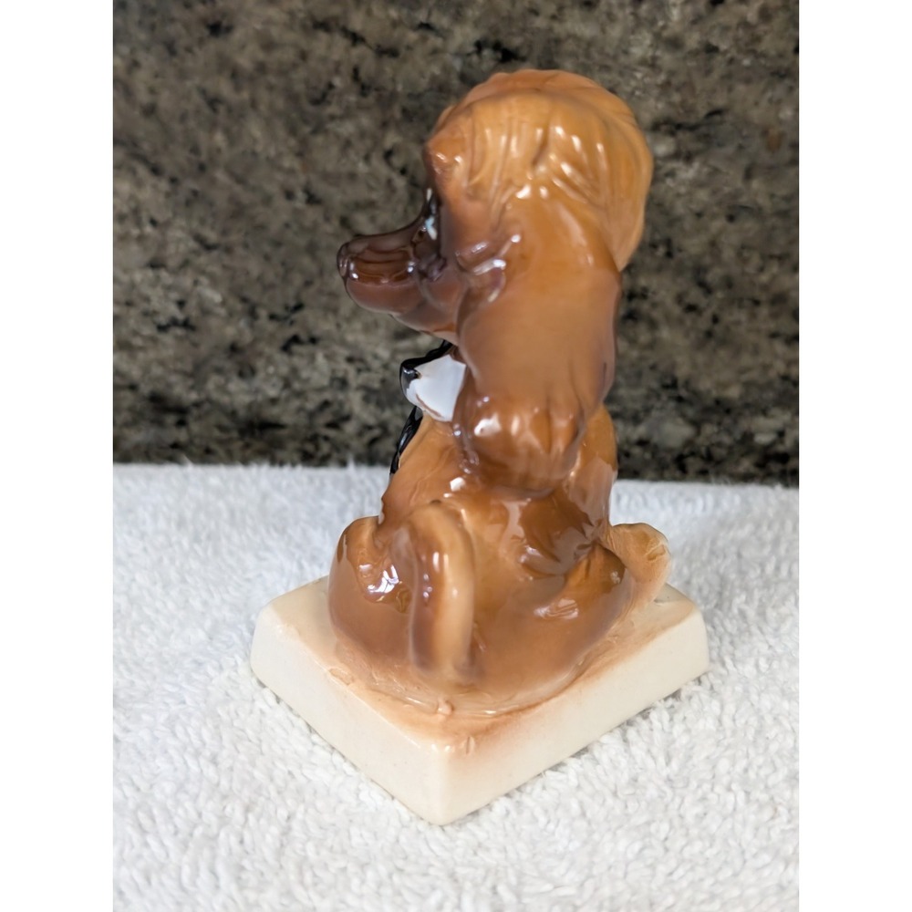 Norcrest Calendar Birthday November Dog Figurine A646 Thanksgiving Pilgrim Hat - Picture 4 of 12